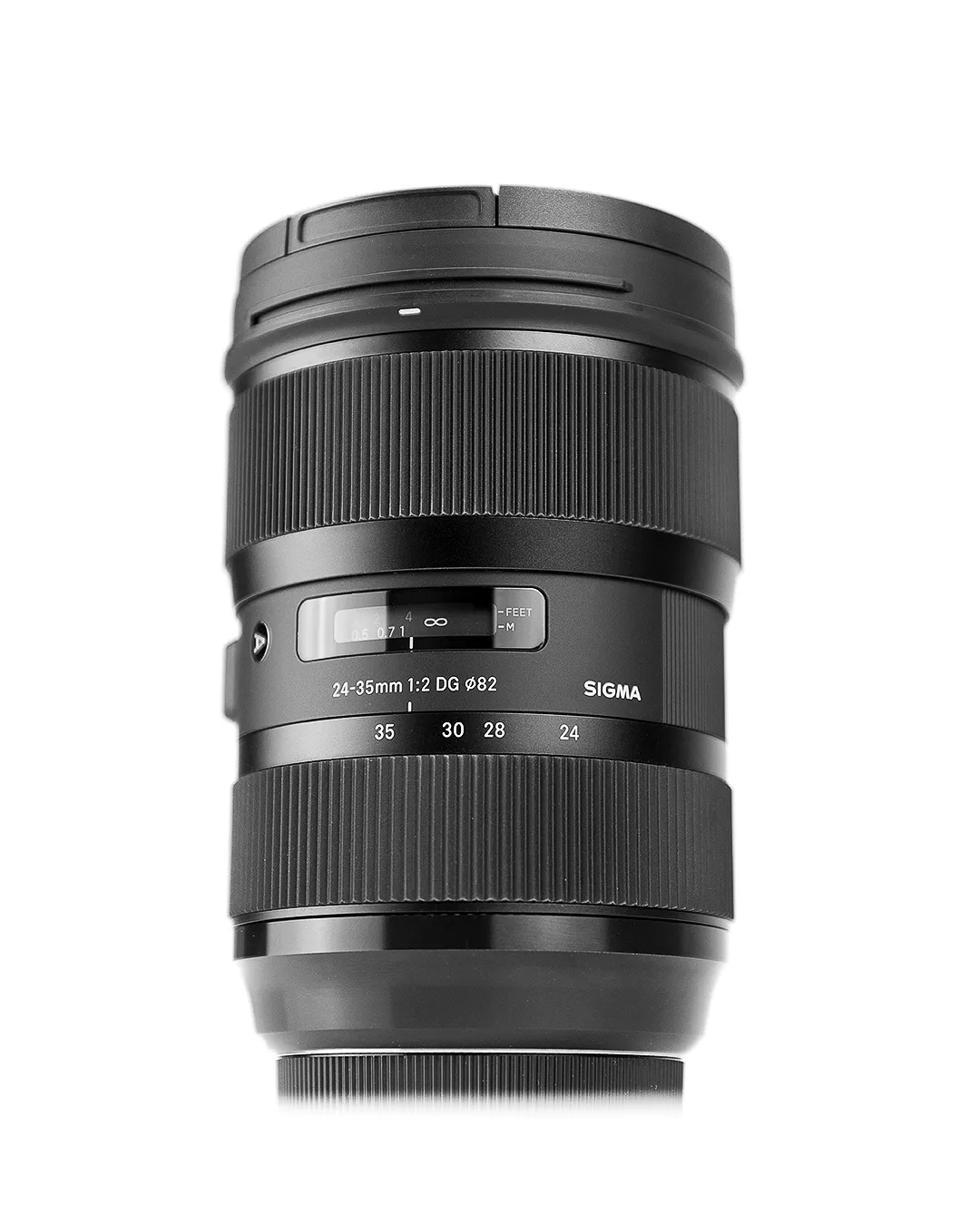 Sigma 24-35mm lens on a white background
